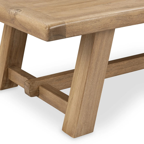 Valen Reclaimed Wood Coffee Table with Sawhorse Base
