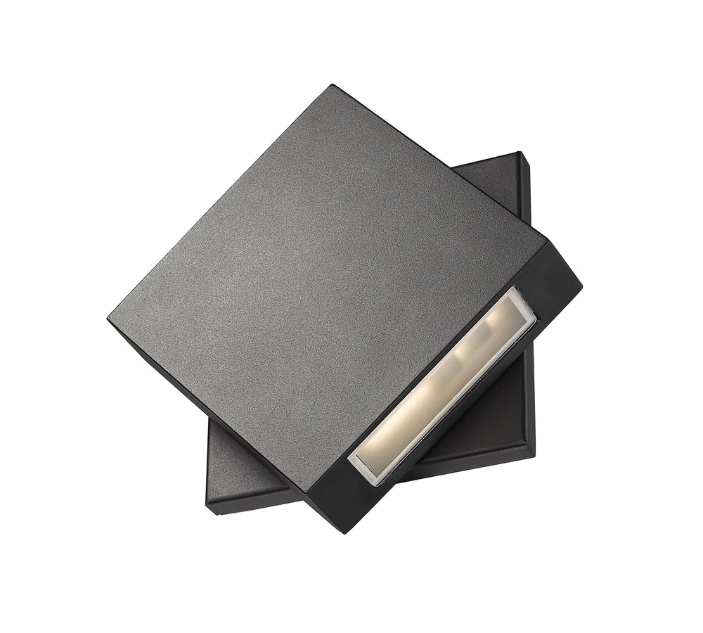 Quadrate 1 Light Outdoor Wall Sconce in Black Finish