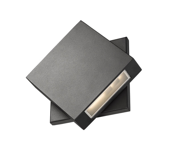 Quadrate 1 Light Outdoor Wall Sconce in Black Finish