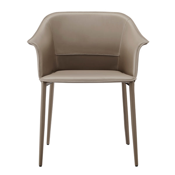 Callie Recycled Leather Dining Arm Chair, Light Mocha