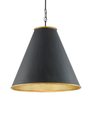 Pierrepont Black Large Pendant In  Black & Gold