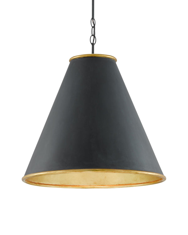Pierrepont Black Large Pendant In  Black & Gold