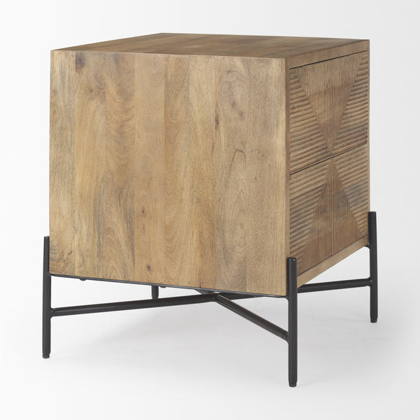 Cairo 22.0L x 22.0W x 26.0H Wood 2 Drawer Accent table