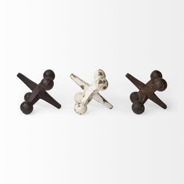 Jax Set of 3 8L x 7W Cast Iron Metal Jacks