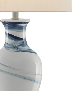 Hanni Table Lamp In White & Blue