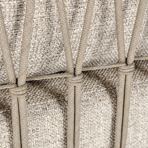 Classic Home Leo Outdoor Sofa in Taupe, Teak/Olefin