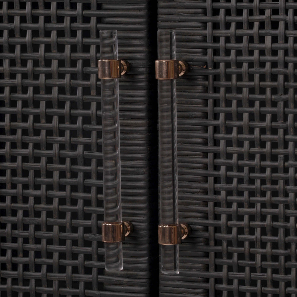 Amara Charcoal Woven Rattan Cabinet