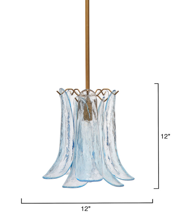 Cala 1-Light Blown Glass Pendant, Blue