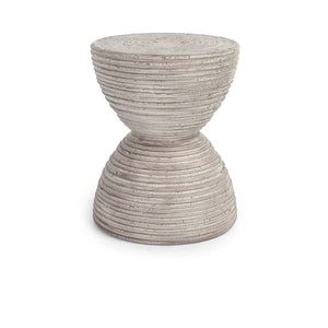 Corey Outdoor Round Accent Table - Light Gray