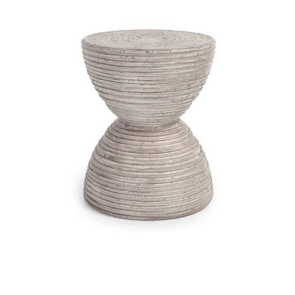 Corey Outdoor Round Accent Table - Light Gray