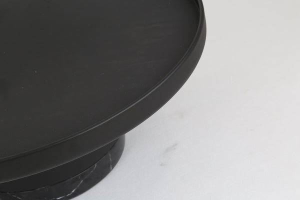 SPACER Coffee Table in matte black PC aluminum/black marble base