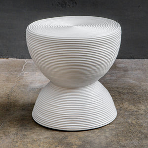 Bongo White Rattan Side Table