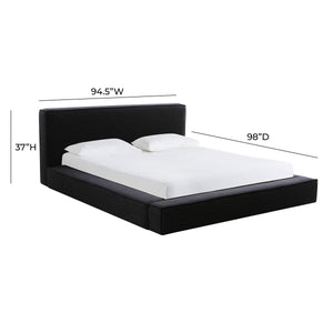 Olafur Black Linen King Bed