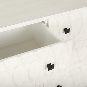Savannah White Fir Veneer w/ Gray Metal 6-Drawer Sideboard