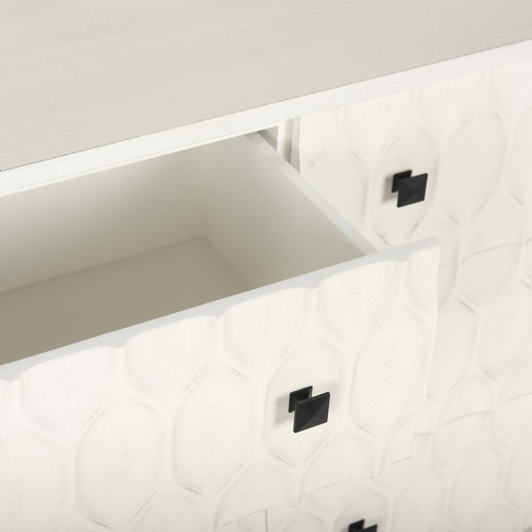 Savannah White Fir Veneer w/ Gray Metal 6-Drawer Sideboard