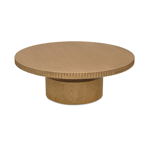Leigh Brown Coffee Table with Scalloped Edge