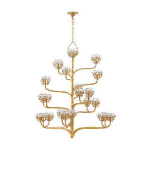 Agavé Americana Gold Chandelier In Dark Contemporary Gold Leaf
