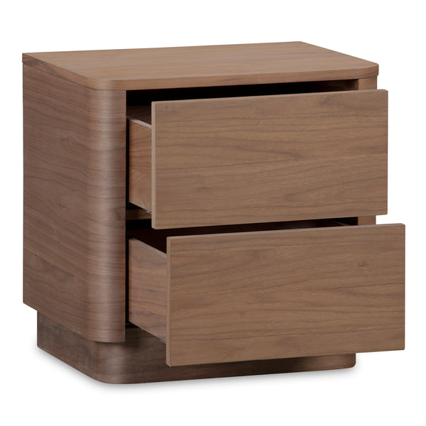 Moe's Round Off Tall Nightstand in Walnut Brown