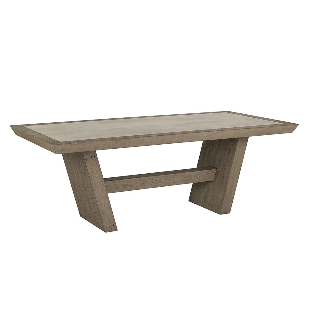 Efron Solid Wood Dining Table 84" - Distressed Gray/Antique White