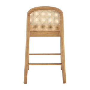 Donna KD Faux Leather Rattan Counter Stool, Borneo Chocolate