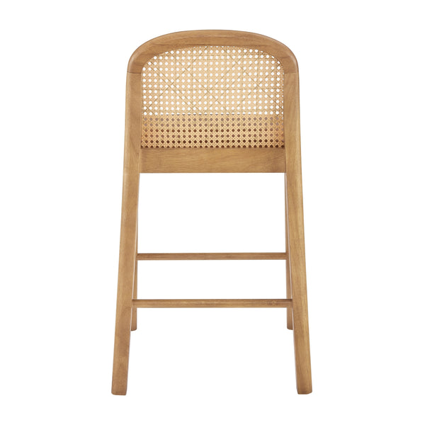 Donna KD Faux Leather Rattan Counter Stool, Borneo Chocolate