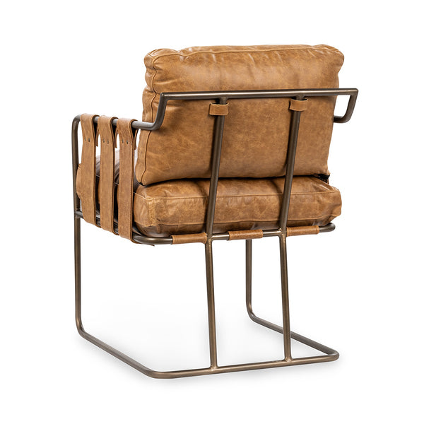 Classic Home Strapling Leather Dining Chair - Sedona Brown