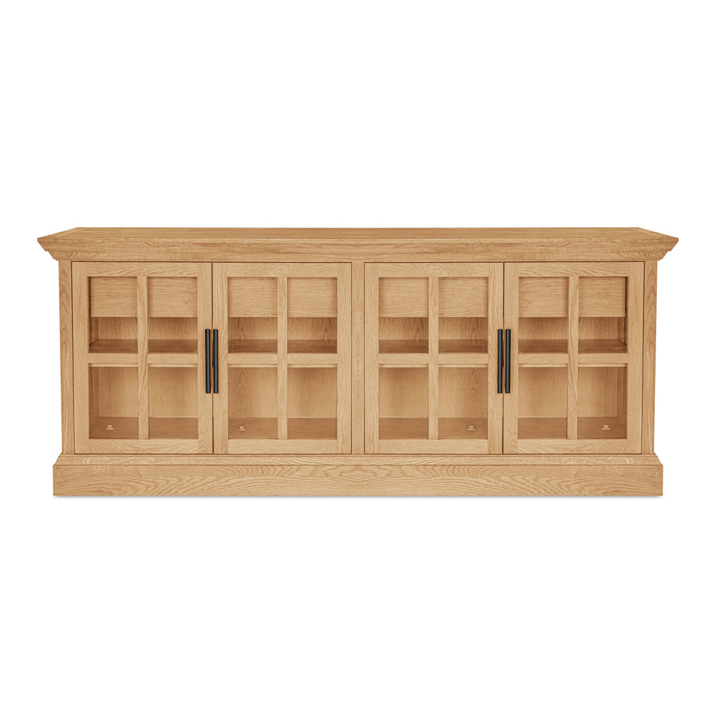 Moe's Raymond Sideboard Natural Oak with Glass Front