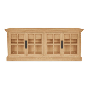 Moe's Raymond Sideboard Natural Oak with Glass Front