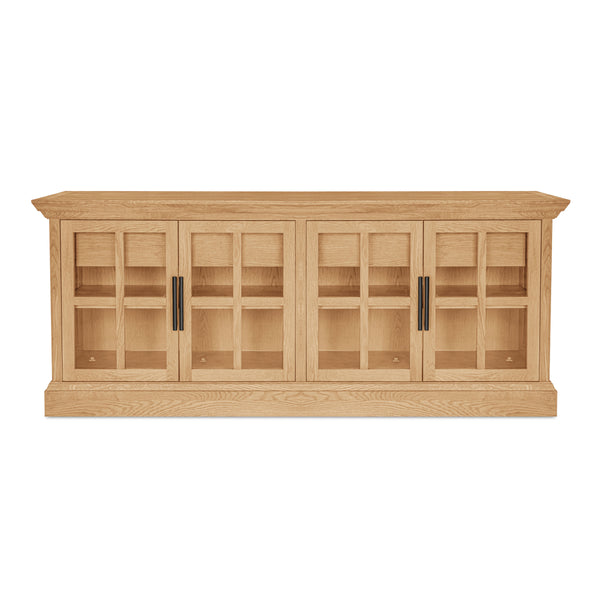 Moe's Raymond Sideboard Natural Oak with Glass Front