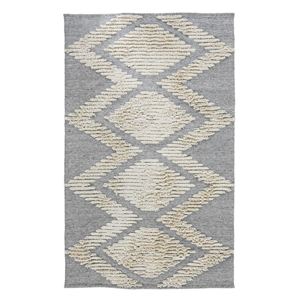 Indoor/Outdoor Avalon Rug - Granite Gray 5'x8' - Recycled Polyester with Diamond Pattern