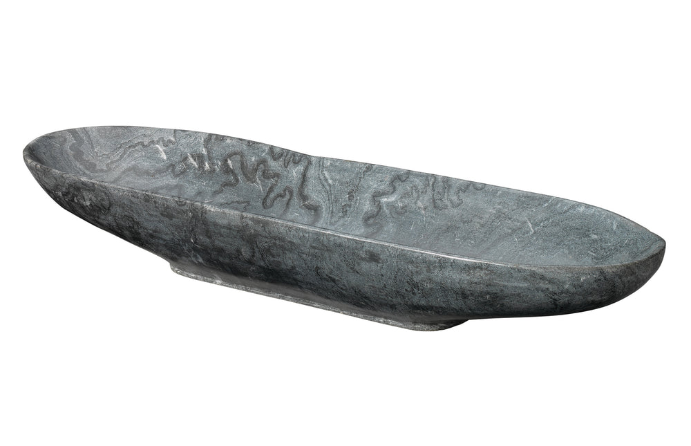 Long Oval Marble Bowl, Grey
