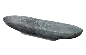 Long Oval Marble Bowl, Grey