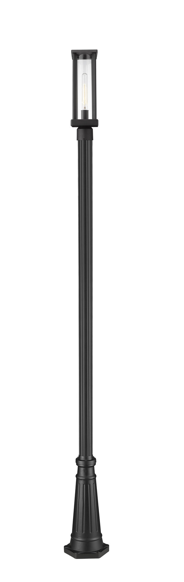 Glenwood 1 Light Outdoor Post Mounted Fixture in Black Finish
