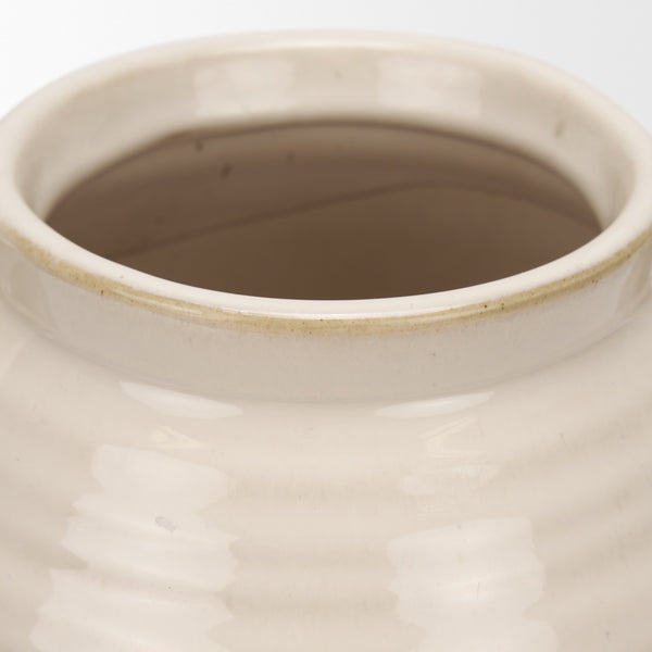 Tryna Small Beige w/ Matte Brown Ceramic Vase