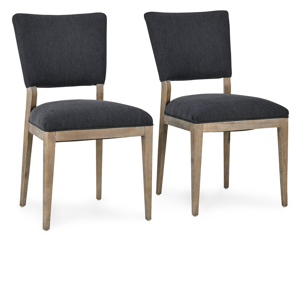 Phillip Upholstered Dining Chair Set of 2 - Linen Blend, Wood Frame