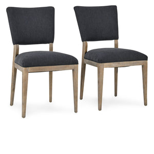 Phillip Upholstered Dining Chair Set of 2 - Linen Blend, Wood Frame