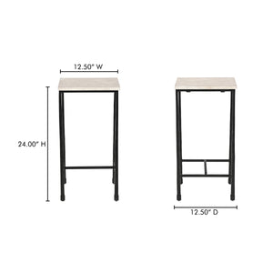 Moe's River Side Table Botticino Marble Top