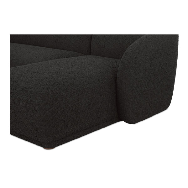 Moe's Faye Right Sectional in Black Boucle