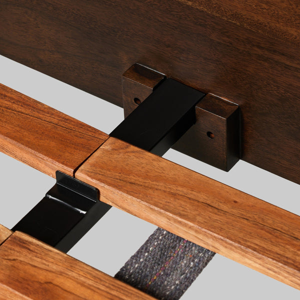 Nigel King Bed - Rustic Brown Acacia