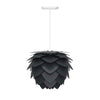 Aluvia Mini Hardwired Pendant in Anthracite with White Cord