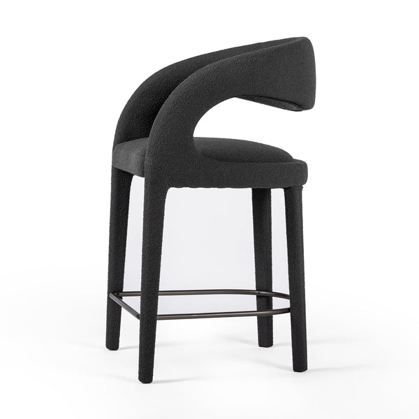 Hawkins Stool In Fiqa Boucle Charcoal In Counter