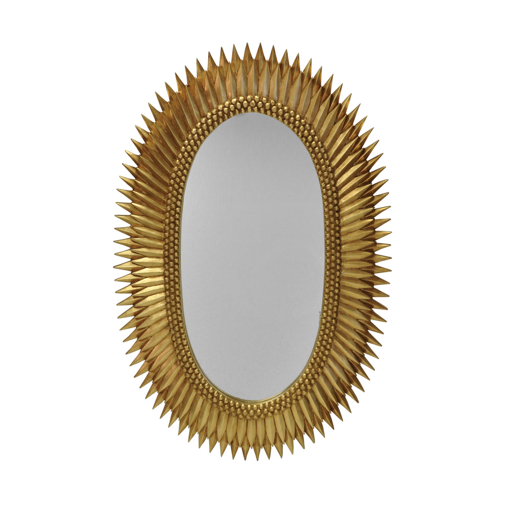 OVAL STARBURST MIRROR IN GOLD LEAF