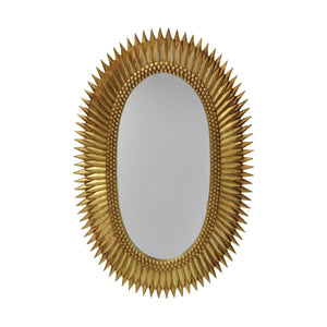 OVAL STARBURST MIRROR IN GOLD LEAF