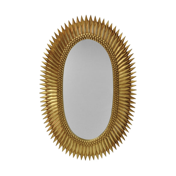 OVAL STARBURST MIRROR IN GOLD LEAF