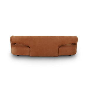Mazie Sofa In Nubuck Cognac And Burnt Umber