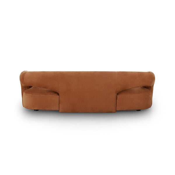 Mazie Sofa In Nubuck Cognac And Burnt Umber