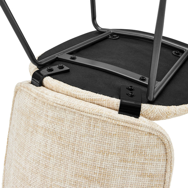 Nisha KD Chenille Dining Side Chair, Allure Cream