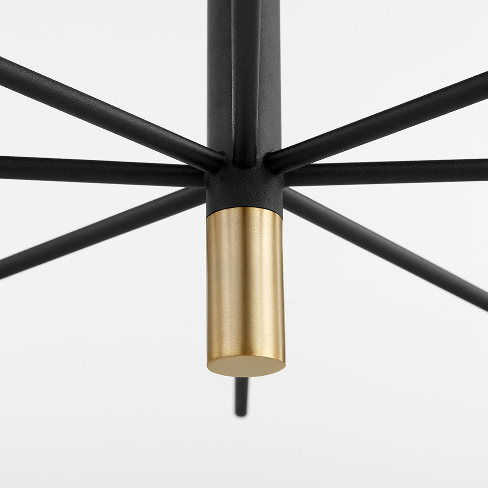 Apollo Chandelier in Noir / Aged Brass