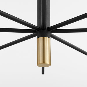 Apollo Chandelier in Noir / Aged Brass