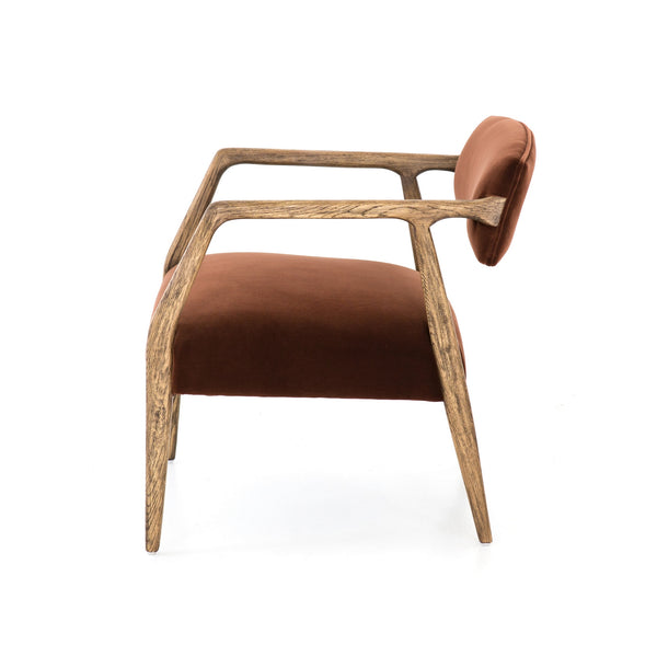 Tyler Arm Chair-Burnt Auburn Velvet